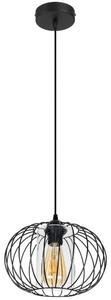 Luster na sajli CORRINI 1xE27/60W/230V pr. 25 cm crna/prozirna