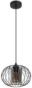 Luster na sajli CORRINI 1xE27/60W/230V pr. 25 cm crna/siva