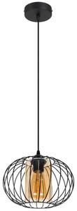 Luster na sajli CORRINI 1xE27/60W/230V pr. 25 cm crna/bež