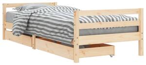 VidaXL Okvir za dječji krevet s ladicama 90x190 cm od masivne borovine