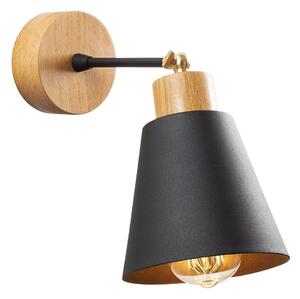 Crna/u prirodnoj boji zidna lampa ø 14 cm Manavgat – Opviq lights