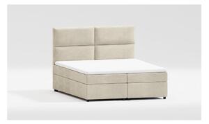 Bež tapecirani bračni krevet s prostorom za pohranu s podnicom 140x200 cm Rico – Ropez