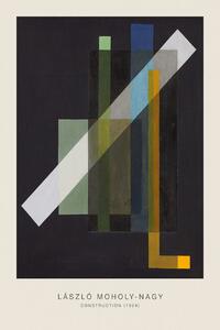 Reprodukcija umjetnosti Construction (Original Bauhaus in Black, 1924) - Laszlo / László Maholy-Nagy, (26.7 x 40 cm)