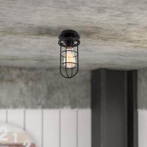 Crna stropna svjetiljka s metalnim sjenilom ø 12 cm Kimil – Opviq lights