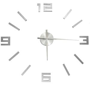 VidaXL 3D zidni sat moderni dizajn 100 cm XXL srebrni