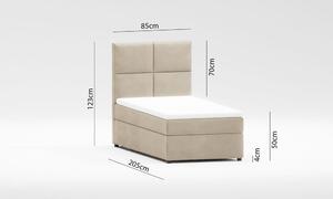 Bež tapecirani krevet s prostorom za pohranu s podnicom 90x200 cm Lena – Ropez
