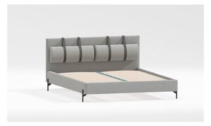 Svijetlo sivi tapecirani krevet s podnicom 90x200 cm Tulsa – Ropez