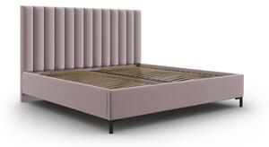 Svijetlo ružičasti tapecirani bračni krevet s prostorom za pohranu s podnicom 140x200 cm Casey – Mazzini Beds