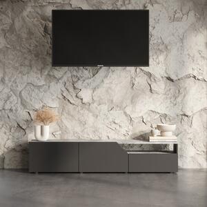 Crna TV komoda u betonskom dekoru 180x38 cm Verone – TemaHome
