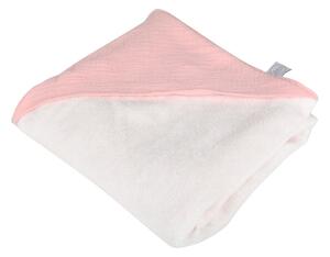 Ružičasti dječji ručnik s kapuljačom od muslina 75x75 cm – Bébé Douceur