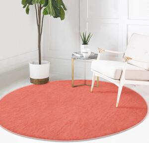Svijetlo crveni periv/pogodan za robotski usisavač okrugli tepih ø 80 cm Comfort – Mila Home