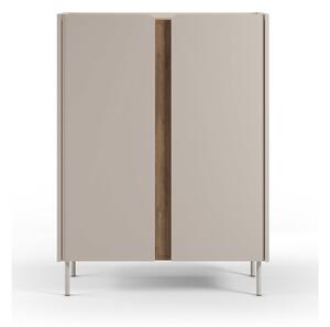 Krem/u prirodnoj boji ormarić u dekoru hrasta 90x120x40 cm Lucile – Marckeric