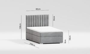 Svijetlo sivi tapecirani krevet s prostorom za pohranu s podnicom 90x200 cm Bunny – Ropez