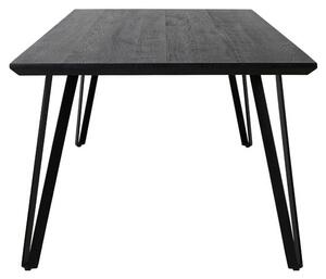 Crni blagovaonski stol s hrastovom pločom stola 100x220 cm Mylau – Light & Living