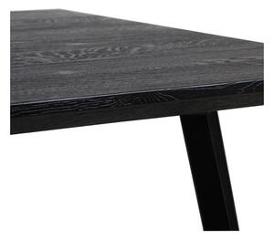Crni blagovaonski stol s hrastovom pločom stola 100x220 cm Mylau – Light & Living