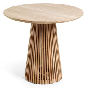 Okrugli blagovaonski stol od masivne tikovine u prirodnoj boji ø 90 cm Jeanette – Kave Home