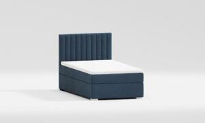 Tamno plavi tapecirani krevet s prostorom za pohranu s podnicom 100x200 cm Bunny – Ropez