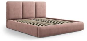Svijetlo ružičasti tapecirani bračni krevet s prostorom za pohranu s podnicom 140x200 cm Brody – Mazzini Beds
