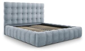 Svijetlo plavi tapecirani bračni krevet s prostorom za pohranu s podnicom 200x200 cm Bali – Cosmopolitan Design