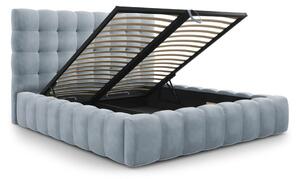 Svijetlo plavi tapecirani bračni krevet s prostorom za pohranu s podnicom 180x200 cm Bali – Cosmopolitan Design