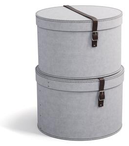 Svijetlo sive kartonske kutije za pohranu u setu 2 kom s poklopcem ø 37,5x25,5 cm Rut – Bigso Box of Sweden