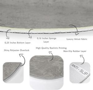 Sivi periv/pogodan za robotski usisavač okrugli tepih ø 80 cm Comfort – Mila Home