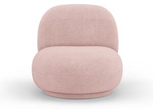Svijetlo ružičasta fotelja od bouclé tkanine Chuck – Micadoni Home