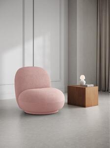 Svijetlo ružičasta fotelja od bouclé tkanine Chuck – Micadoni Home