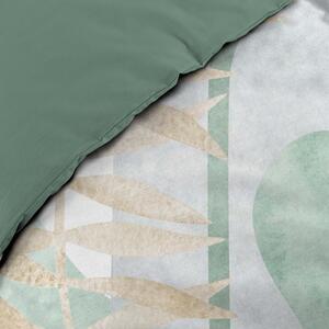 Bijela/zelena pamučna posteljina za bračni krevet 200x200 cm Terrazia – douceur d'intérieur