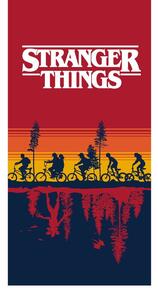 Crveni pamučan dječji ručnik 70x140 cm Stranger Things – Jerry Fabrics