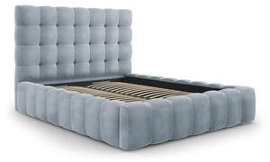 Svijetlo plavi tapecirani bračni krevet s prostorom za pohranu s podnicom 140x200 cm Bali – Cosmopolitan Design