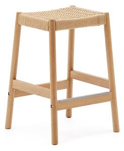 Barske stolice u setu 2 kom od punog hrasta u prirodnoj boji (visine sjedala 66 cm) Yalia – Kave Home