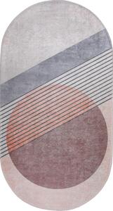 Svijetlo ružičasti/svijetlo sivi perivi tepih 60x100 cm Oval – Vitaus