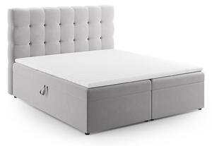 Svijetlo sivi boxspring krevet s prostorom za pohranu 160x200 cm Bali – Cosmopolitan Design