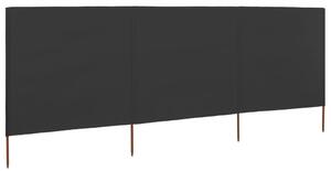 VidaXL Vjetrobran s 3 panela od tkanine 400 x 80 cm antracit