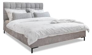 Svijetlo sivi tapecirani bračni krevet s podnicom 140x200 cm Eve – Miuform
