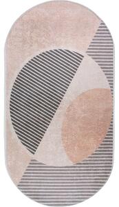 Svijetlo ružičasti/krem perivi tepih 60x100 cm Oval – Vitaus