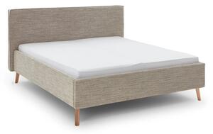 Bež tapecirani bračni krevet s prostorom za pohranu s podnicom 180x200 cm Riva – Meise Möbel