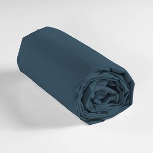 Tamno plava pamučna plahta s gumom 160x200 cm Lina – douceur d'intérieur