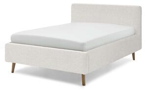 Bijeli tapecirani bračni krevet s prostorom za odlaganje s podnicom 140x200 cm Mattis - Meise Möbel