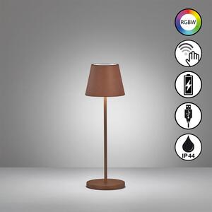 Smeđa LED stolna lampa s metalnim sjenilom (visina 34 cm) Cosenza – Fischer & Honsel