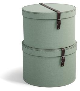 Mentol zelene kartonske kutije za pohranu u setu 2 kom s poklopcem ø 37,5x25,5 cm Rut – Bigso Box of Sweden