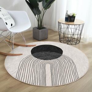 Crno-bijeli periv/pogodan za robotski usisavač okrugli tepih ø 80 cm Comfort – Mila Home
