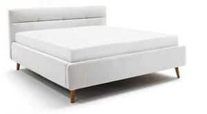 Svijetlo sivi tapecirani bračni krevet s prostorom za odlaganje s podnicom 180x200 cm Lotte – Meise Möbel