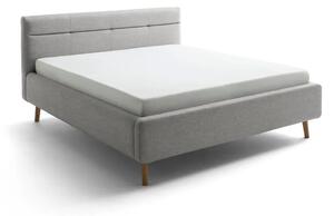 Sivi tapecirani bračni krevet s prostorom za odlaganje s podnicom 160x200 cm Lotte – Meise Möbel