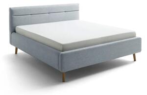 Prljavo plavi tapecirani bračni krevet s prostorom za odlaganje s podnicom 180x200 cm Lotte – Meise Möbel