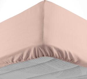 Ružičasta pamučna plahta s gumom 180x200 cm Lina – douceur d'intérieur