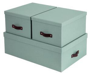 Mentol zelene kartonske kutije za pohranu u setu 3 kom s poklopcem 31x47x15 cm Inge – Bigso Box of Sweden