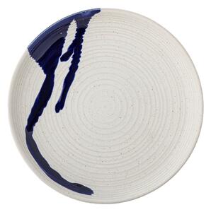 Bijeli/plavi tanjur od kamenine ø 27 cm Okayama – Bloomingville
