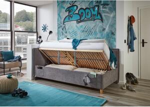 Sivi dječji krevet s prostorom za pohranu 90x200 cm Fun – Meise Möbel